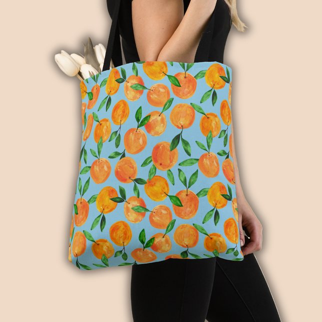 Zitrusfrüchtemuster (Summer fruit, citrus orange fruit pattern tote bag)