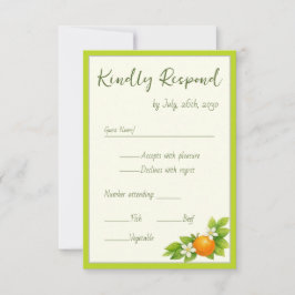 Zitrusgarten Orange & Lemon Hochzeit RSVP Karte