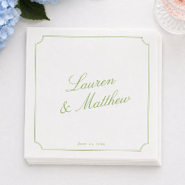 Zitrusgrüne elegante Schrift Hochzeitsservietten Serviette