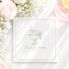 Zitrusgrüne Früchte-Schale-Rahmen Hochzeitsserviet Serviette