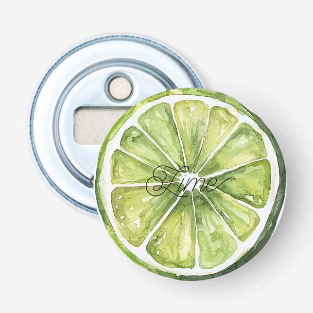 Zitrusgrüne Limette Frucht Flaschenöffner (Vorderseite)