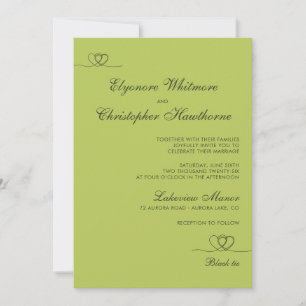 Zitrusgrüne moderne schicke Mix-and-Match-Hochzeit Einladung