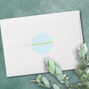 Zitrusgrüne und küstenblaue Hochzeit Runder Aufkleber