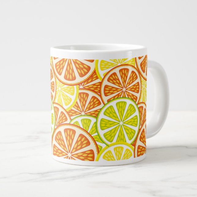 Zitrusmuster Jumbo-Tasse (Vorderseite Rechts)