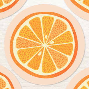 Zitrusorange Frucht Runder Aufkleber