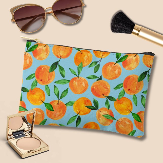 Zitrusorangen Fruchtmuster Zubehörtasche (Oranges pattern fruity cosmetic pouch)