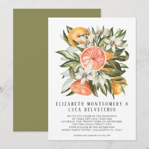 Zitrusplantage Boho Botanische Hochzeit Einladung
