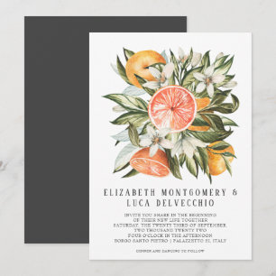 Zitrusplantage Boho Botanische Hochzeit Einladung