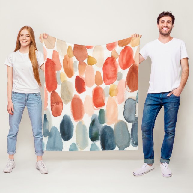 Zitrussaison - Korallen und Blausteine Fleecedecke (Beispiel)