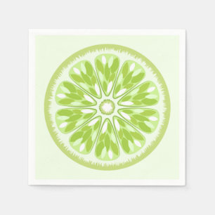 Zitrusscheiben Grüne Limon Serviette