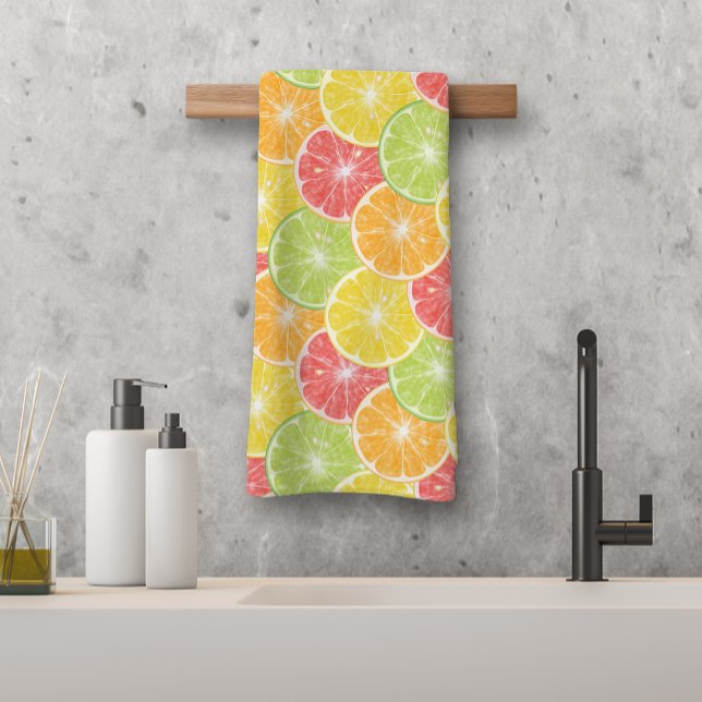 Zitrusscheiben Handtuch (Citrus Slices Hand Towel (Bath towel and washcloth available))