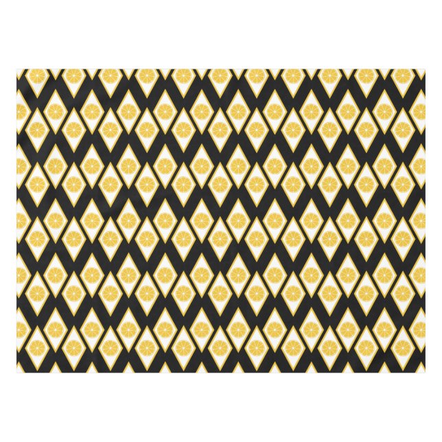 Zitrusscheiben im modernen Diamantmuster Tischdecke (Vorderseite (Horizontal))