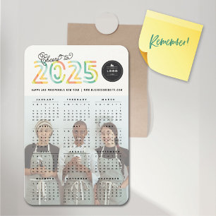 Zitrusstreifen Prost 2027 Kalender Neujahrsfoto Magnet