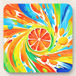 Zitruswirbel-Splash-Design Getränkeuntersetzer