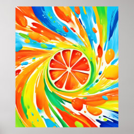 Zitruswirbeln Splash-Design Poster