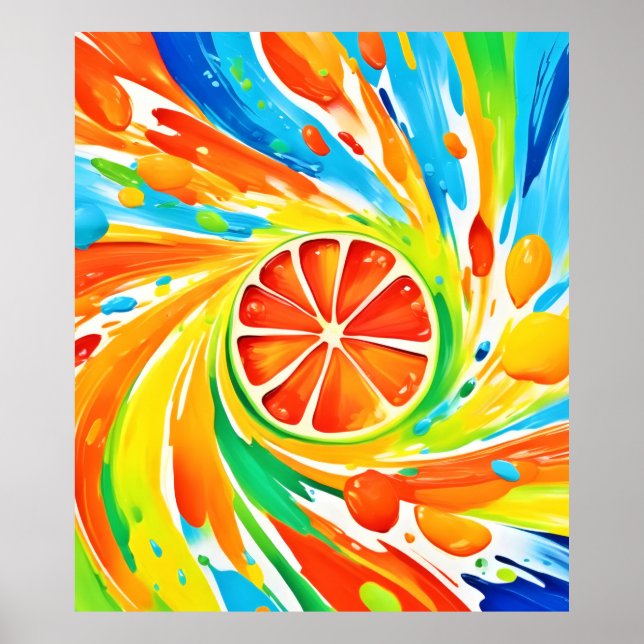Zitruswirbeln Splash-Design Poster (Vorne)
