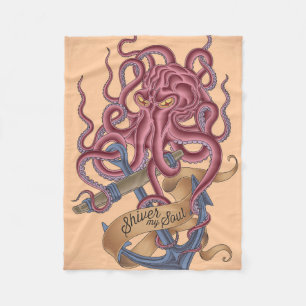 Zittern meine Krake Tatto des Soul- Fleecedecke