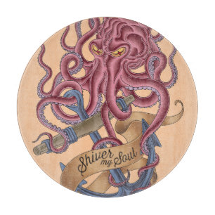Zittern meine Krake Tatto des Soul- Schneidebrett