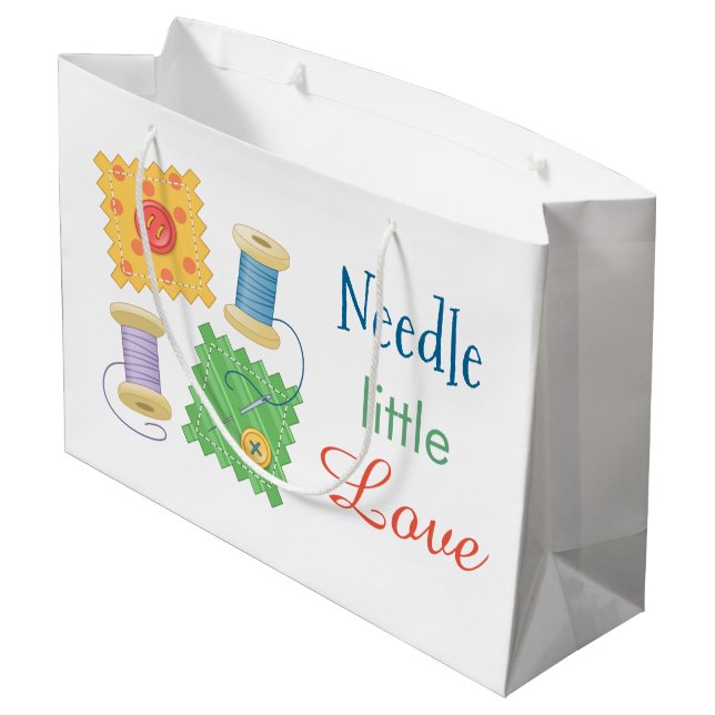 Zittern von Quilts für Kunsthandwerk Große Geschenktüte (Rückseite Schrägansicht)