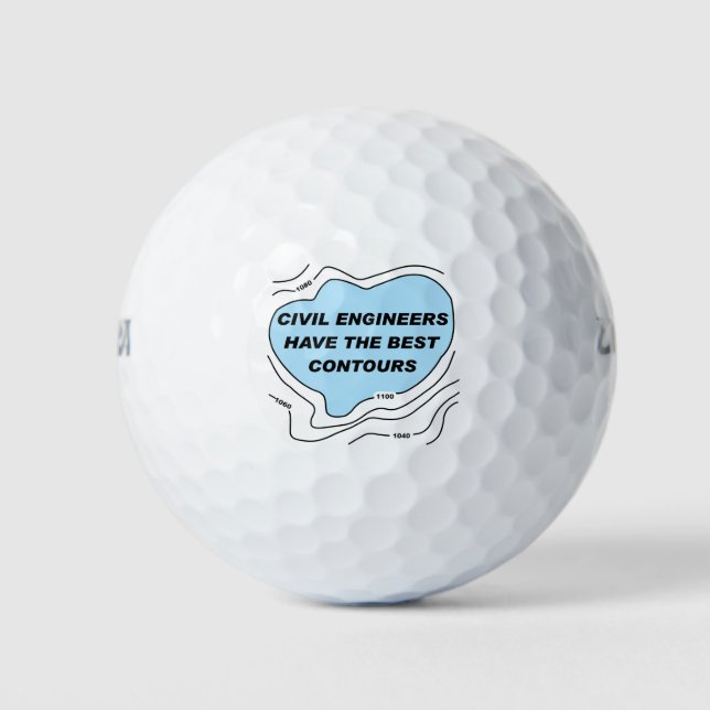 Zivil Engineer Blue Contours Golfball (Vorderseite)
