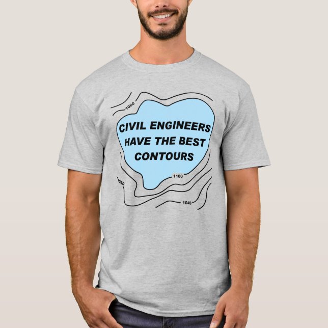 Zivil Engineer Blue Contours T-Shirt (Vorderseite)