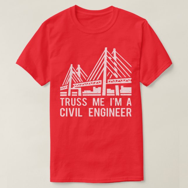 Zivil Engineer Bridge Design T-Shirt (Design vorne)
