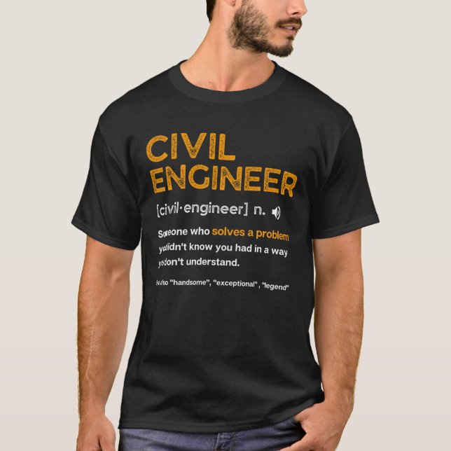 Zivil Engineer Funny Definition Engineering T Shir T-Shirt (Vorderseite)