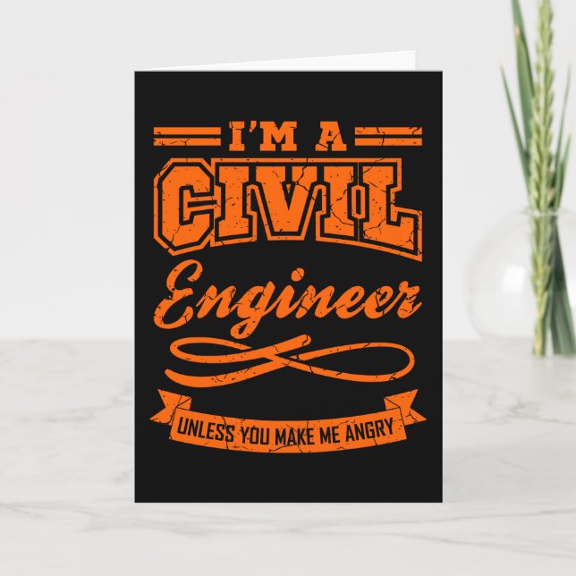 Zivil Engineer Funny Engineering Abschluss Degree Karte (Vorderseite)