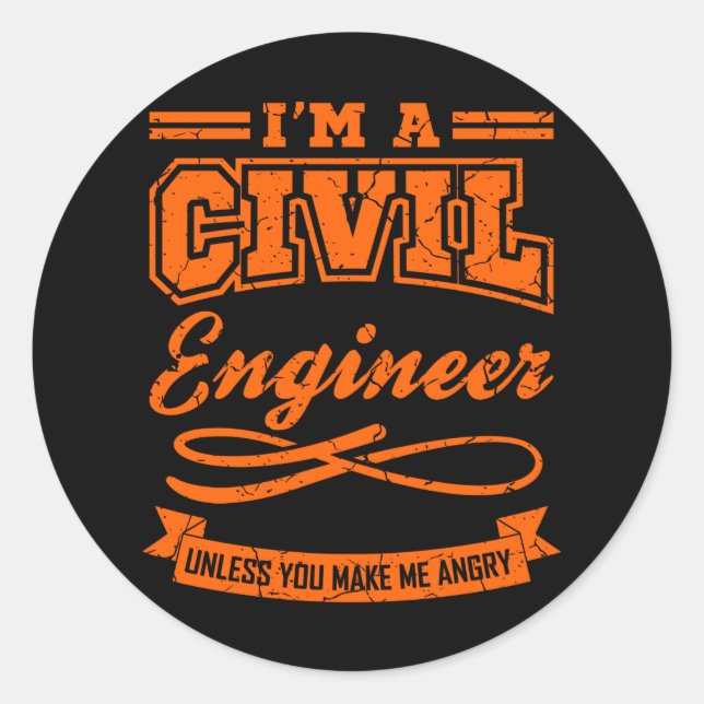 Zivil Engineer Funny Engineering Abschluss Degree Runder Aufkleber (Vorderseite)