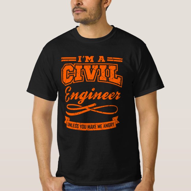 Zivil Engineer Funny Engineering Abschluss Grad T-Shirt (Vorderseite)