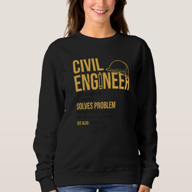 Zivil Engineer Noun Definition Technischer Verfass Sweatshirt (Vorderseite)