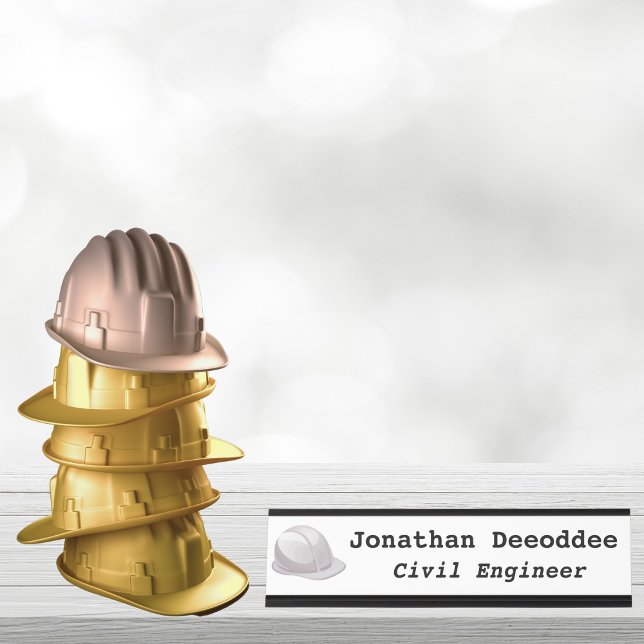 Zivil Engineer White Schreibtischnamensplakette (Von Creator hochgeladen)