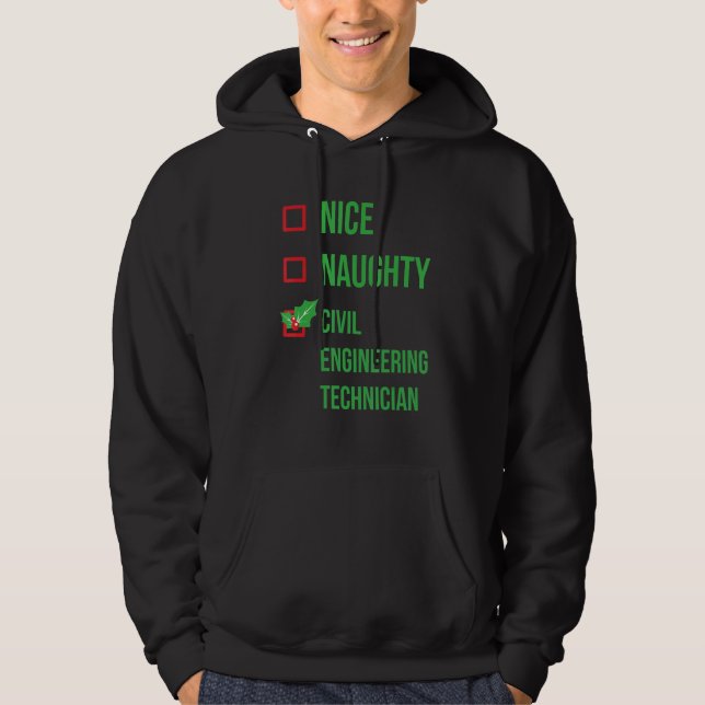 Zivil Engineering Techniker Funny Pajama Christma Hoodie (Vorderseite)