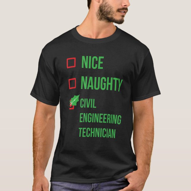 Zivil Engineering Techniker Funny Pajama Christma T-Shirt (Vorderseite)