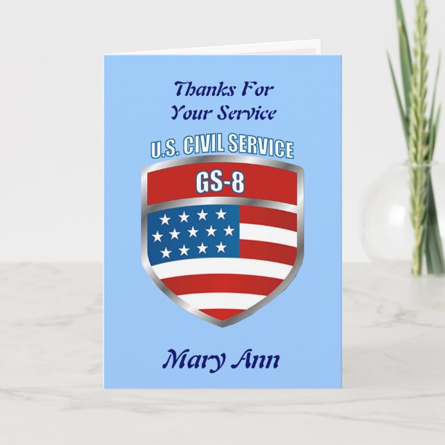 Zivil Service GS-8-Rücktrittskarte Feiertagskarte (Vorderseite)