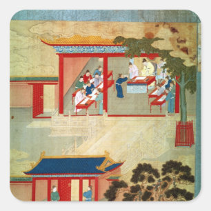 Zivil-Service-Prüfung unter Kaiser Jen Tsung Quadratischer Aufkleber