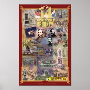 Zivil War Brooklyn 14. Regiment Poster