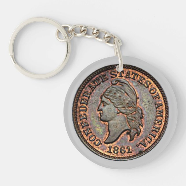 Zivil War Confederate USA Penny Schlüsselanhänger (Vorderseite)