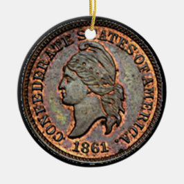Zivil War Confederation USA Penny Keramik Ornament
