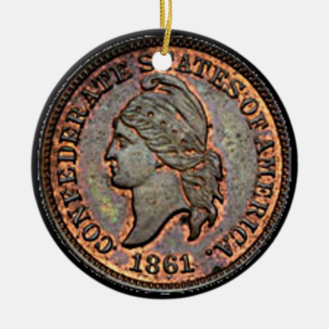 Zivil War Confederation USA Penny Keramik Ornament (Vorne)