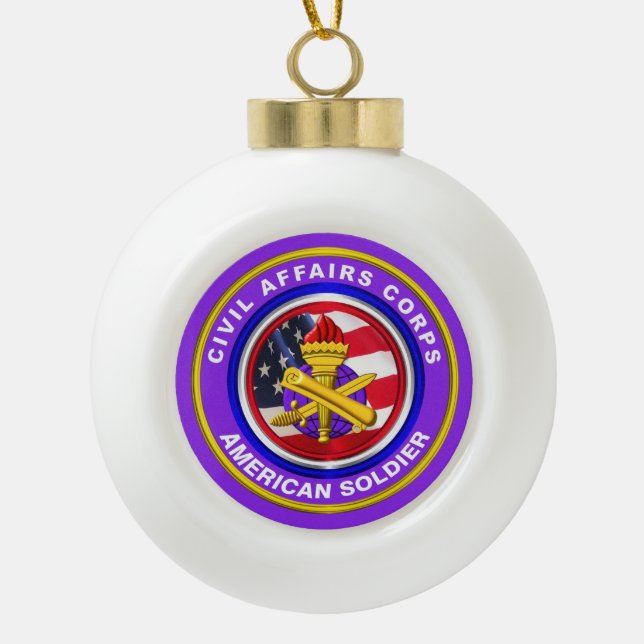 Zivile Angelegenheiten der Proud Army Veteran Keramik Kugel-Ornament (Vorderseite)