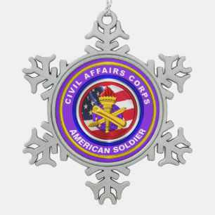 Zivile Angelegenheiten Schneeflocken Zinn-Ornament