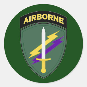 Zivile Angelegenheiten und psychologische Operatio Runder Aufkleber