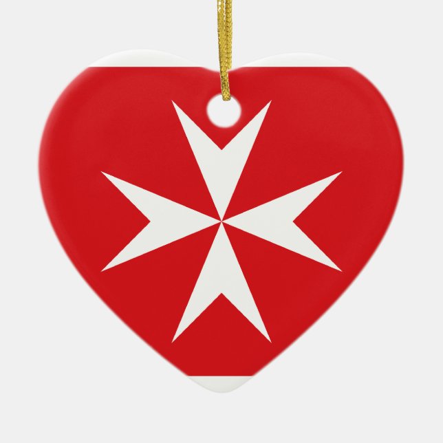Zivile Fahne von Malta, Malediven Flagge Keramik Ornament (Vorne)