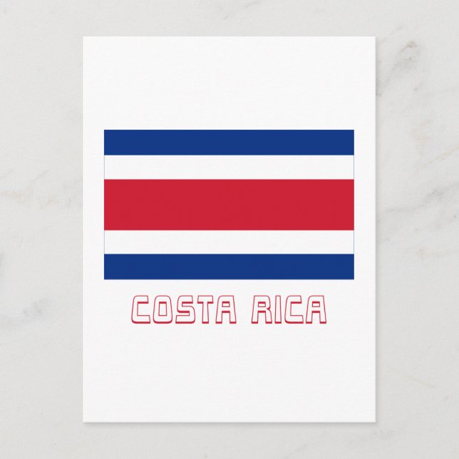 Zivile Flagge Costa Ricas mit Name Postkarte (Vorderseite)