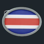 Zivile Flagge Costa Ricas Ovale Gürtelschnalle<br><div class="desc">Patriotische Flagge von Costa Rica.</div>