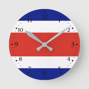 Zivile Flagge Costa Ricas Runde Wanduhr