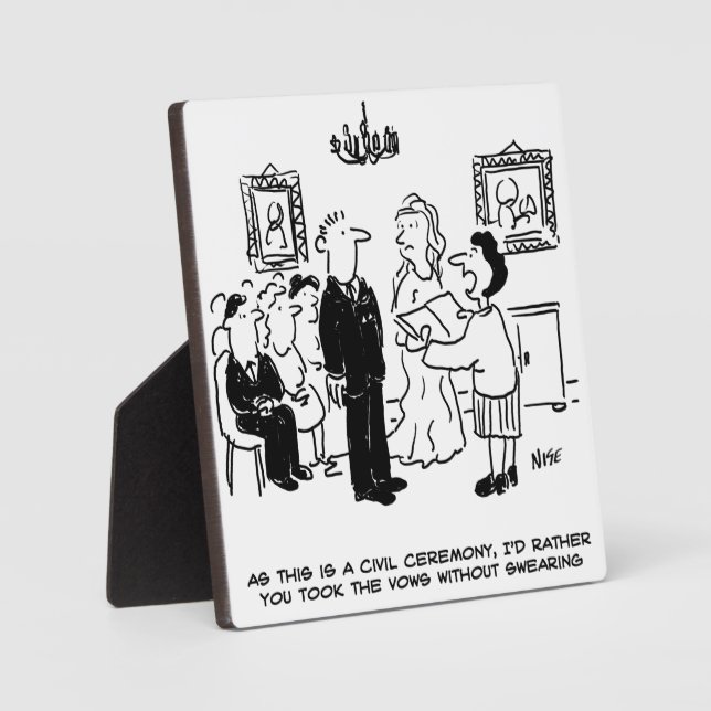 Zivile Hochzeitsfeier in einer Kanzlei. Funny Fotoplatte (Vorderseite)