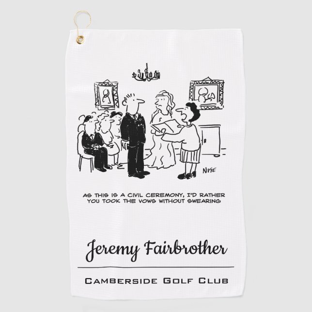 Zivile Hochzeitsfeier in einer Kanzlei Golfhandtuch (Vorderseite)