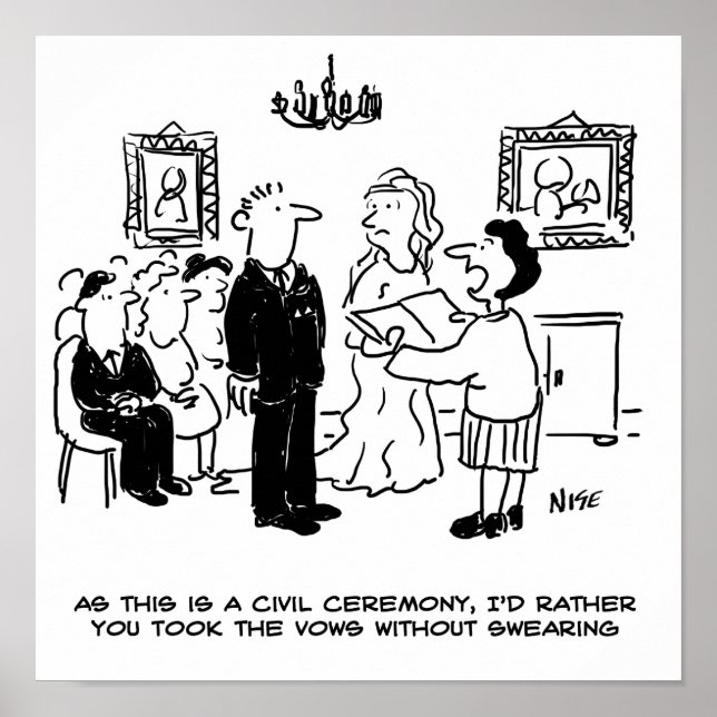 Zivile Hochzeitsfeier in einer Kanzlei Poster (Vorne)